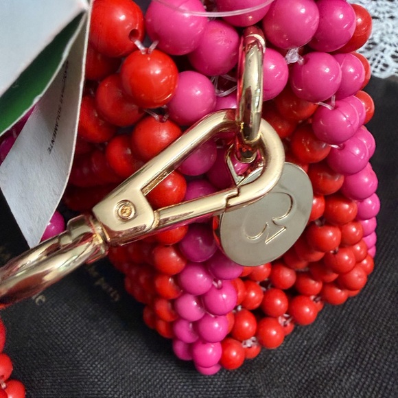 Kate Spade Vibrant Red and Pink Beaded Crossbody Mini Bag - Picture 10 of 14